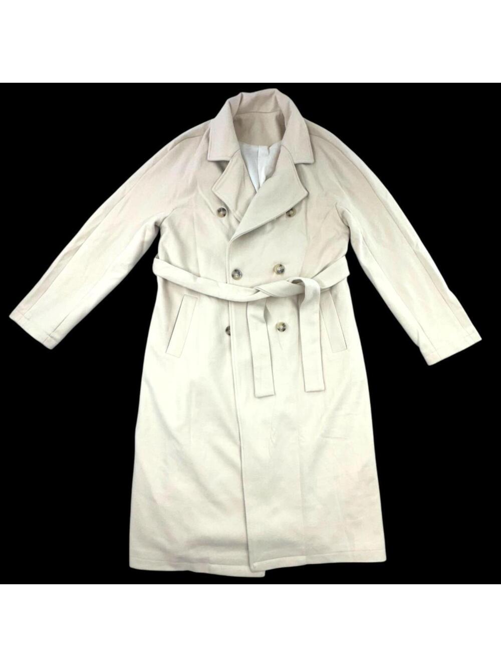 Cream Double Breasted Trench Coat